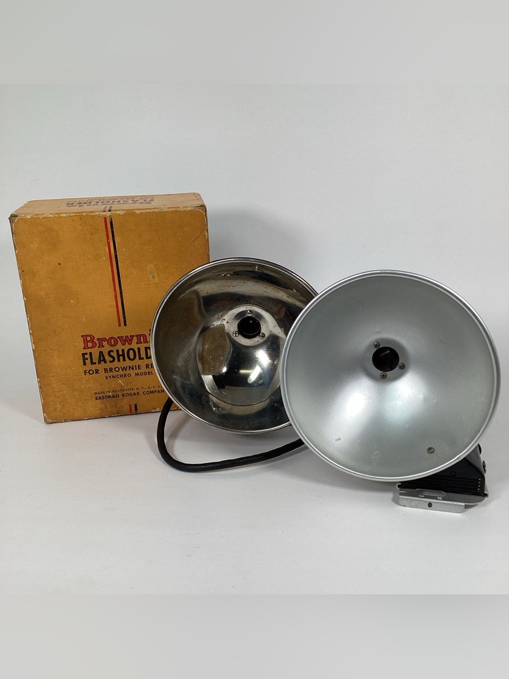 Vtg Kodak Duraflex Flasholder And Brownie Reflex Synchro Model Flasholder